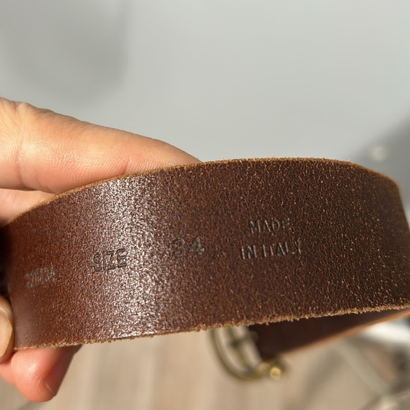Banana Republic Women’s Italian Leather Brass Buckle Western Belt size 34 - Picture 10 of 16